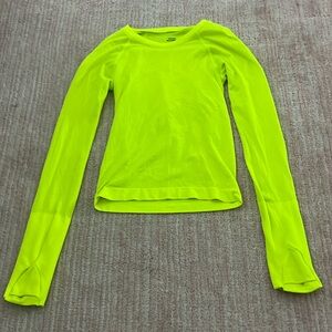 Lululemon long sleeve shirt/swiftly tech  size 0 neon yellow 2.0 hip length